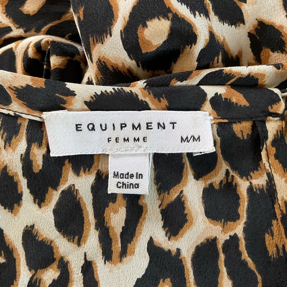 Equipment Aubrey Leopard Print Silk Dress Pockets Size M - Picture 11 of 11